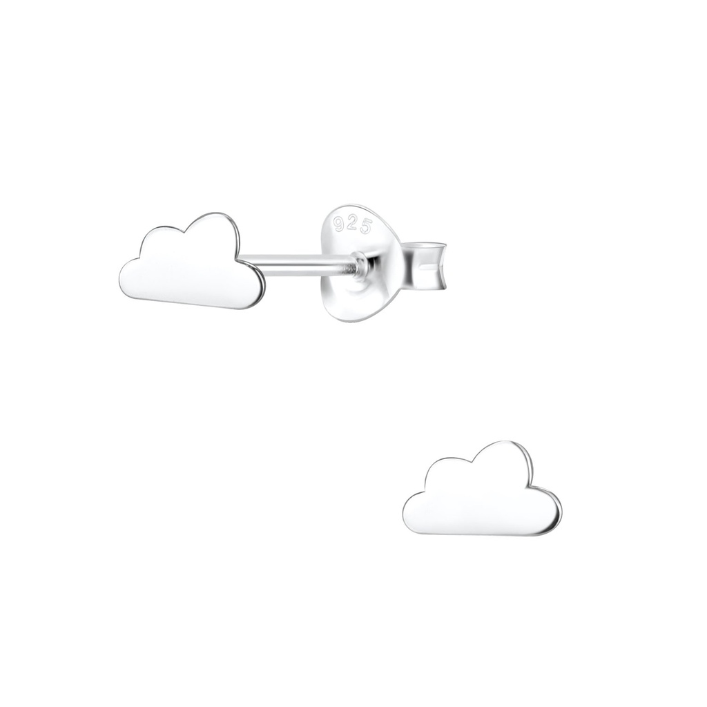 Silver Cloud Stud Earrings