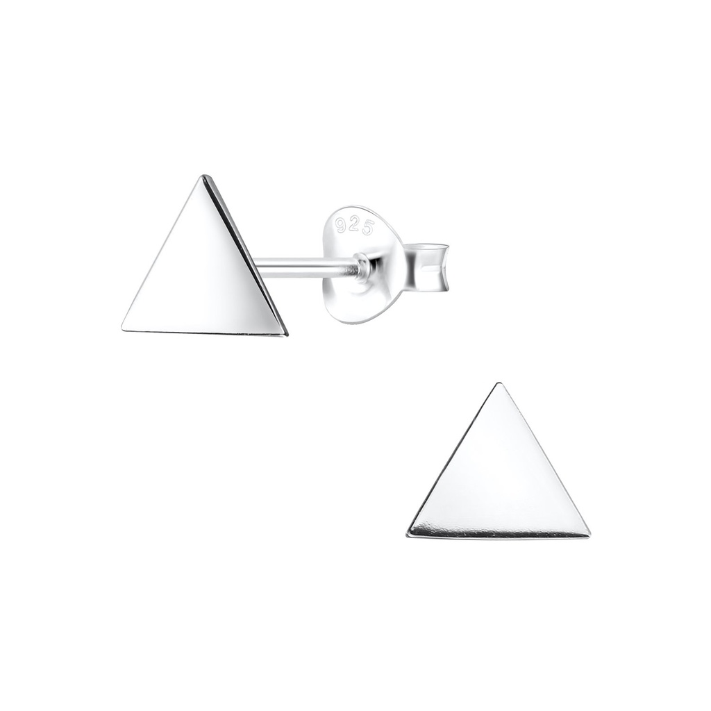 [10011363] Silver Triangle Stud Earrings