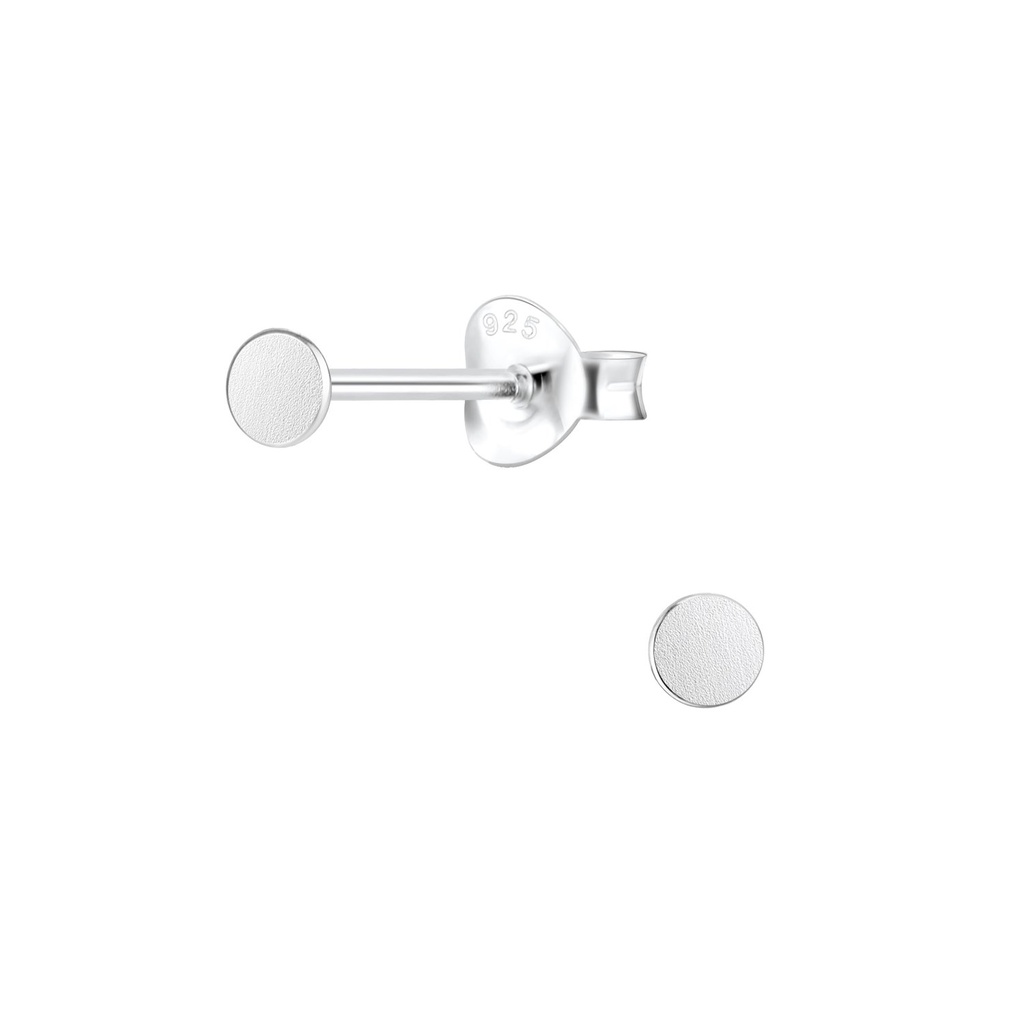[10011162] Silver Round Stud Earrings