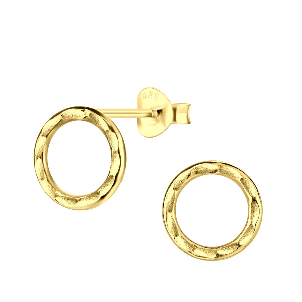 Silver Circle Stud Earrings