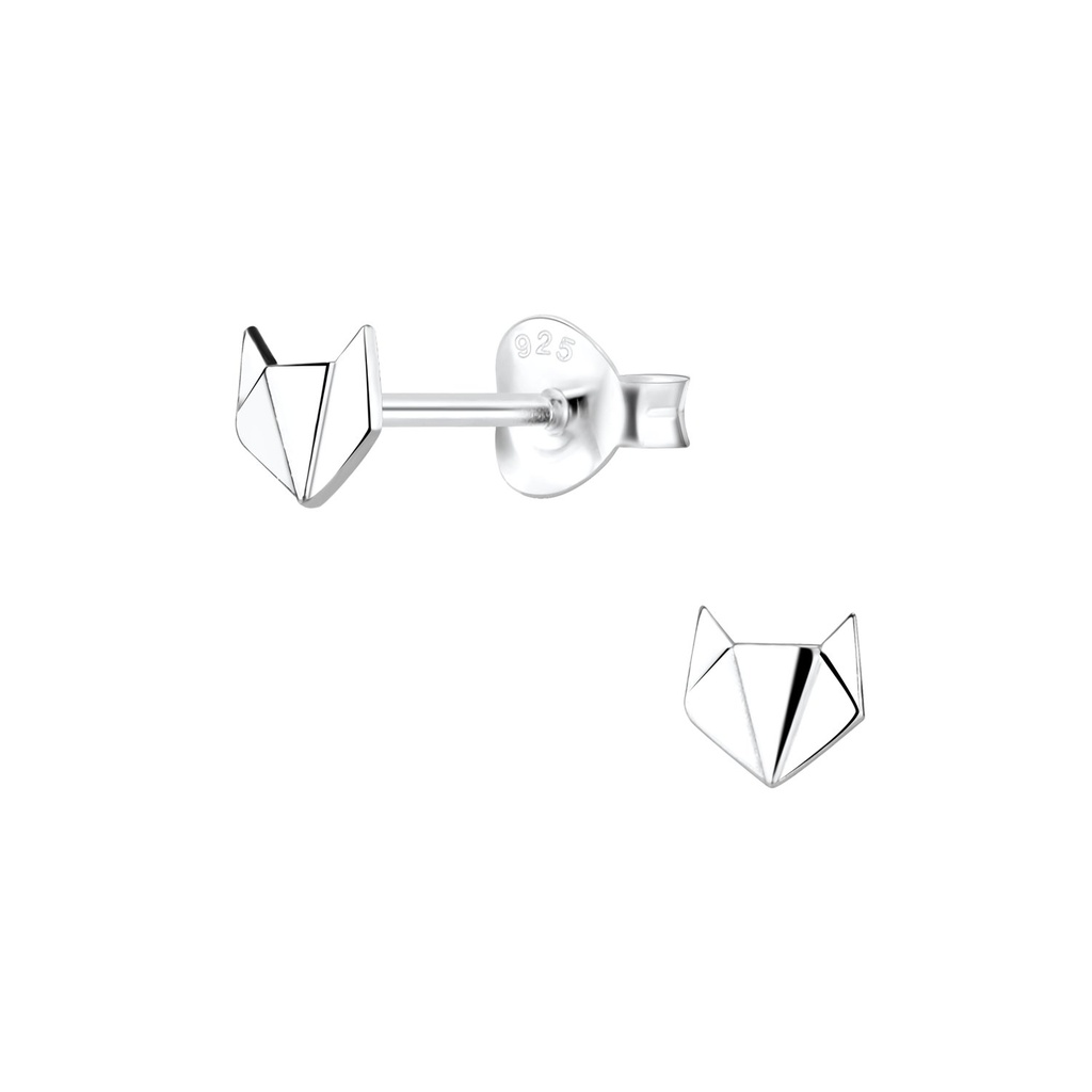Silver Fox Stud Earrings