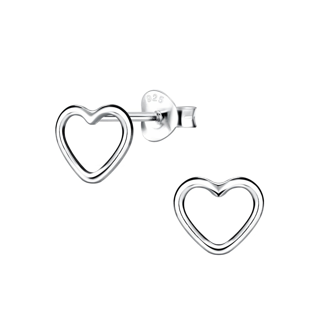 Puces d'oreilles cœur en argent
