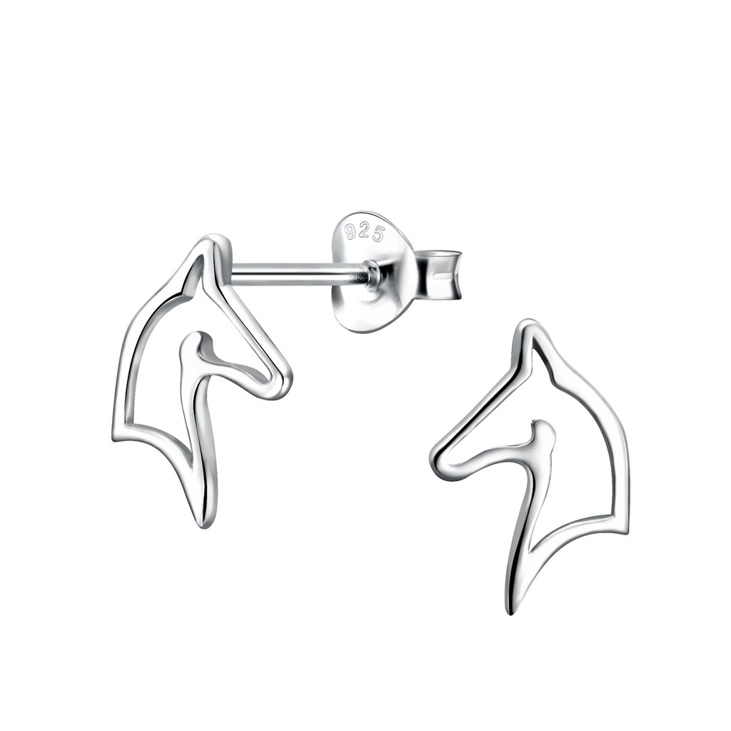 Puces d'oreilles cheval en argent