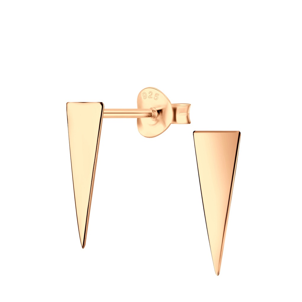 Silver Triangle Stud Earrings