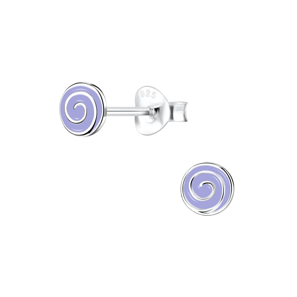 Puces d'oreilles spirale en argent