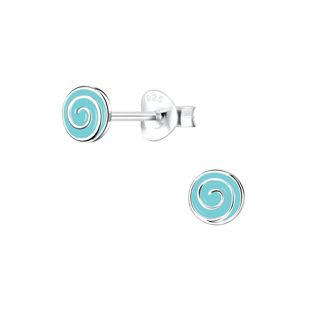 Silver Spiral Stud Earrings