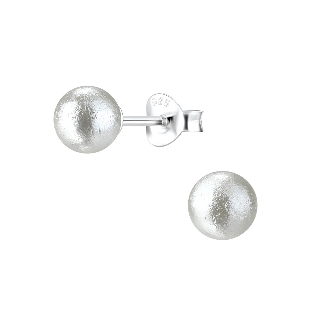 [10010984] Puces d'oreilles perle en argent 6 mm