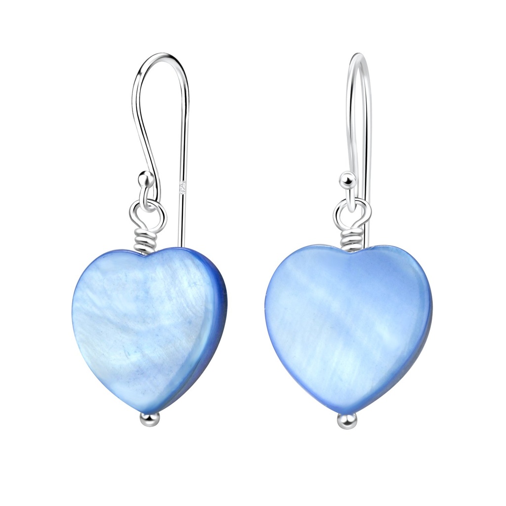 Boucles d'oreilles coquillage cœur faite main en argent