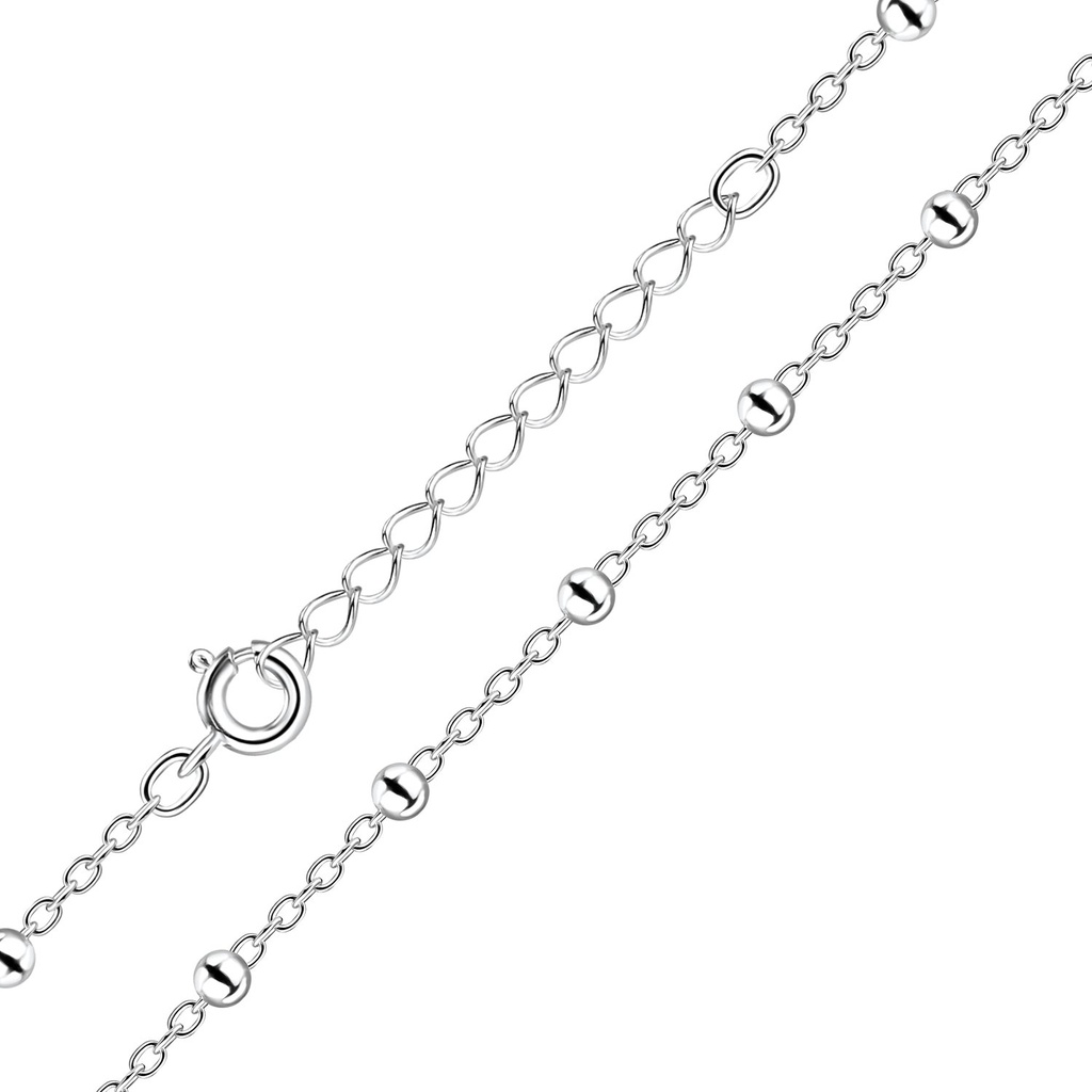 Collier satellite rallonge en argent 45 cm