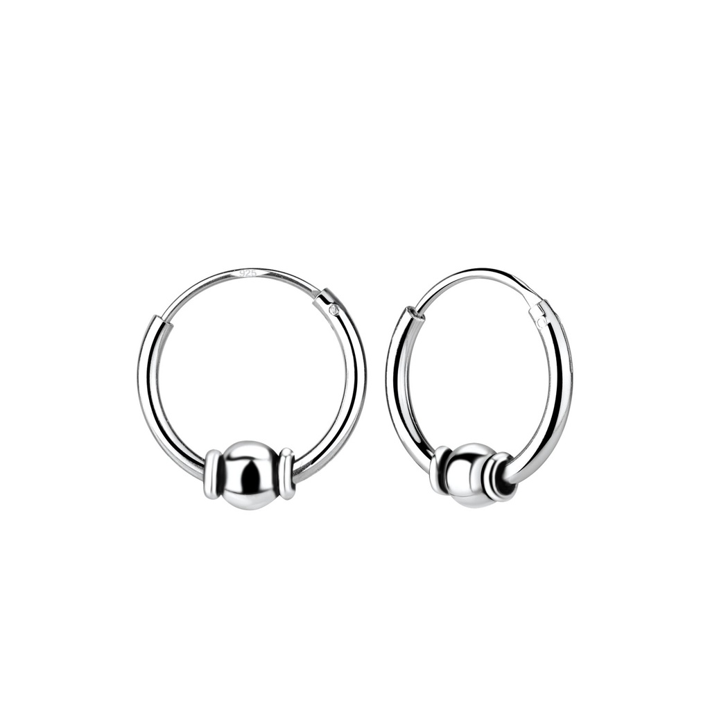 [10011234] 12mm Silver Bali Hoops