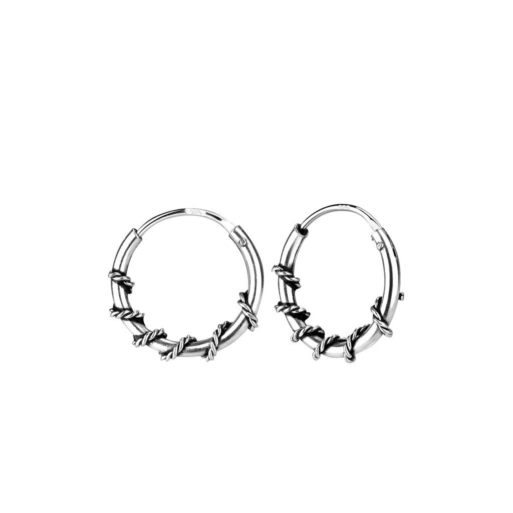 [10011232] 12mm Silver Bali Hoops