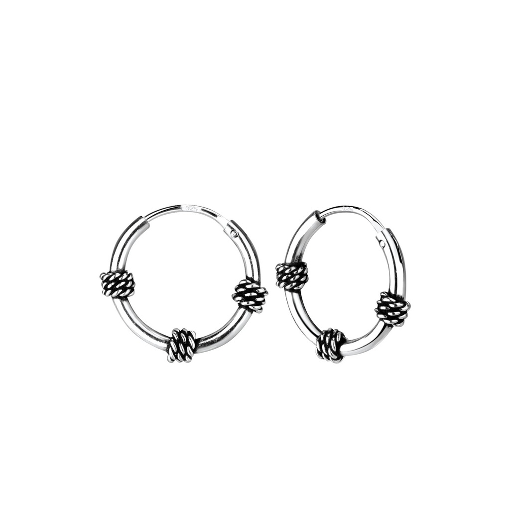 Créoles Bali en argent 12 mm
