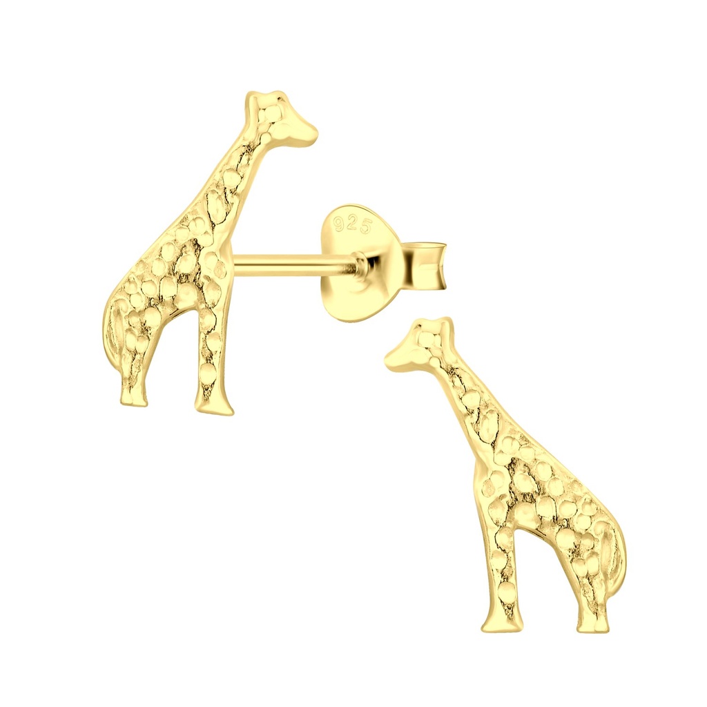 [10010995] Puces d'oreilles girafe en argent