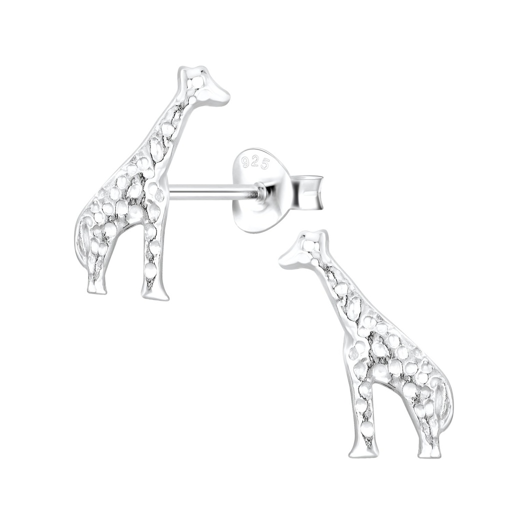 Puces d'oreilles girafe en argent