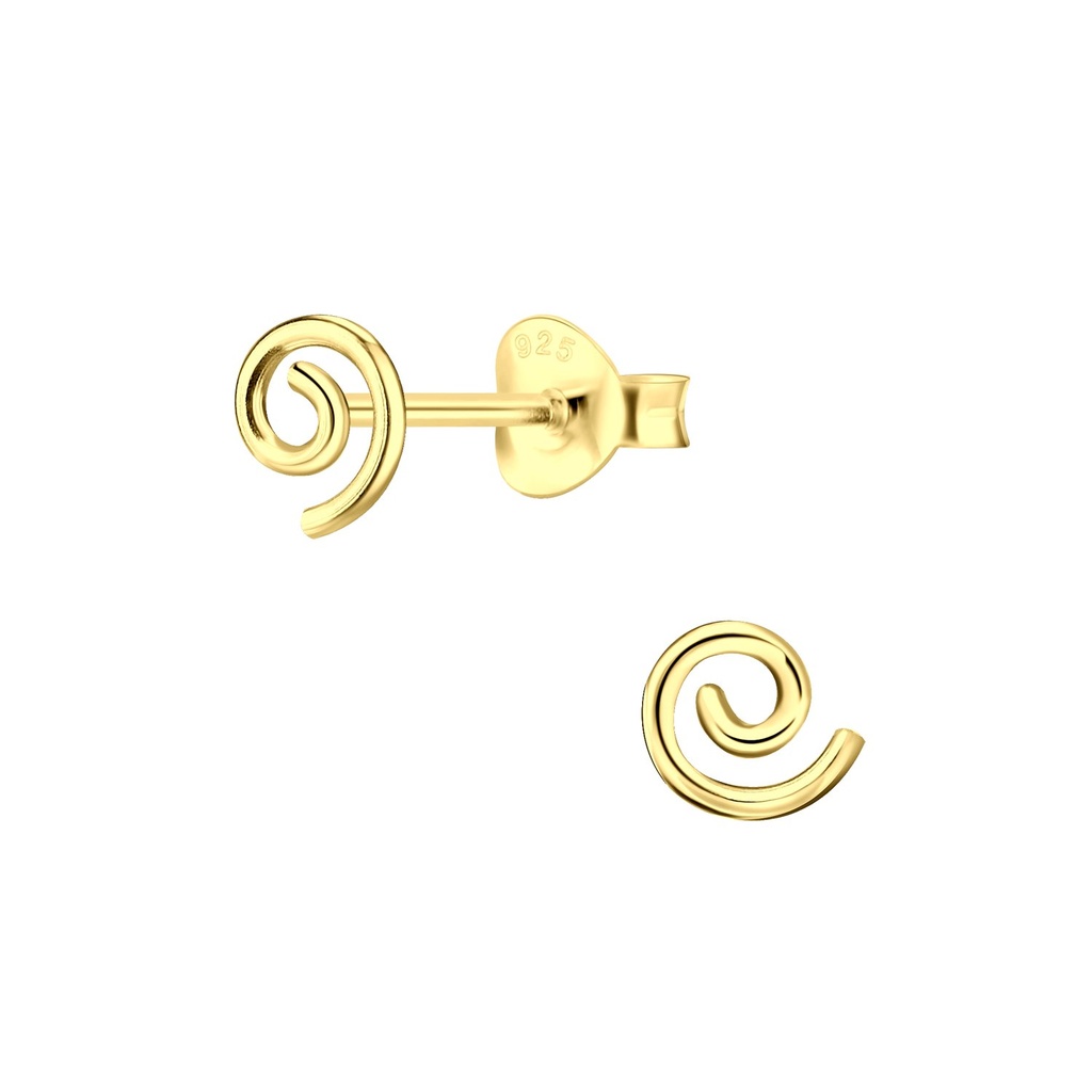 Puces d'oreilles spirale en argent