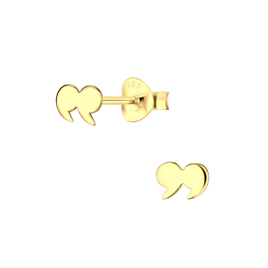 Silver Quotation Mark Stud Earrings