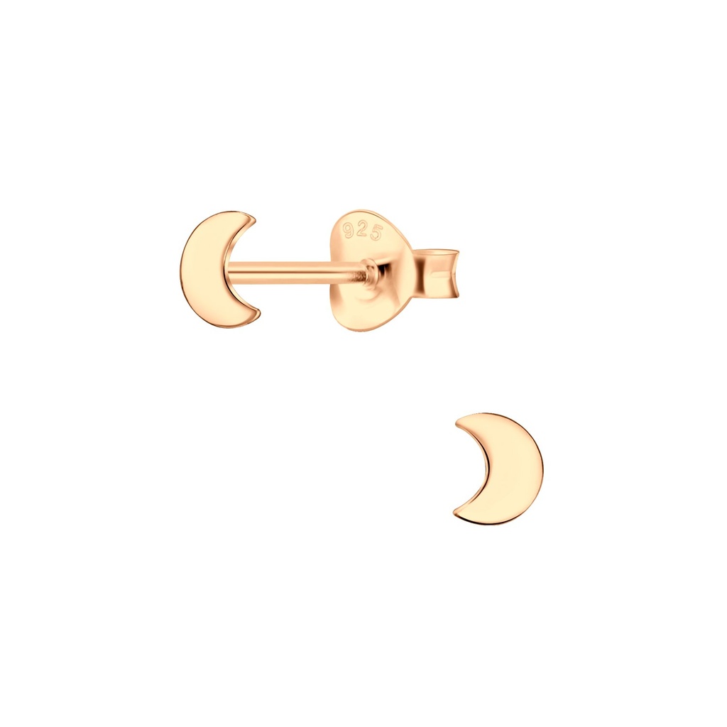 Puces d'oreilles lune en argent