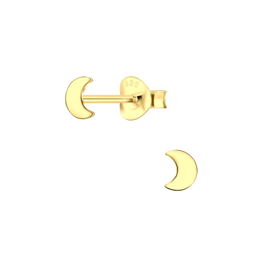 Silver Moon Stud Earrings