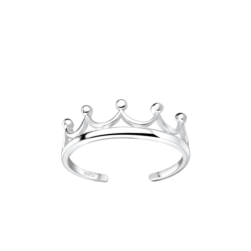 [10011336] Silver Crown Toe Ring