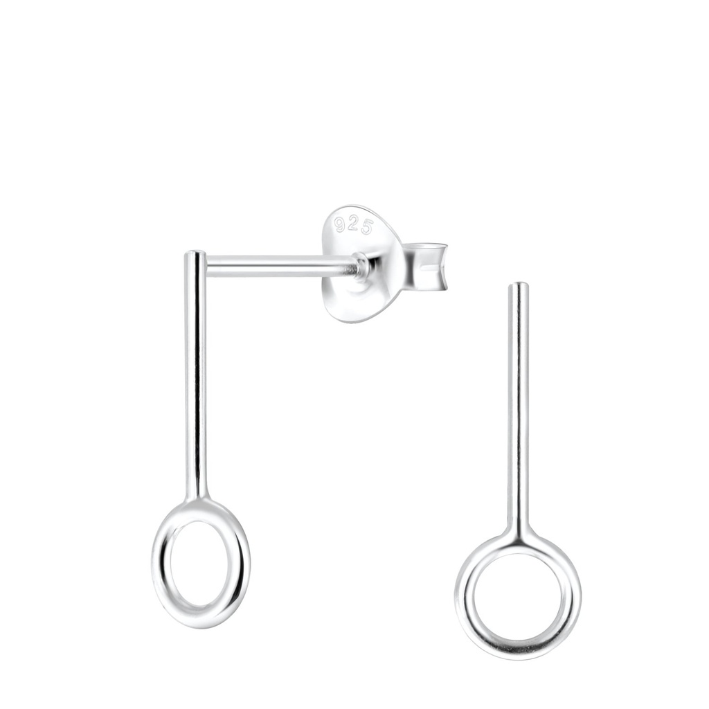Silver Geometric Stud Earrings