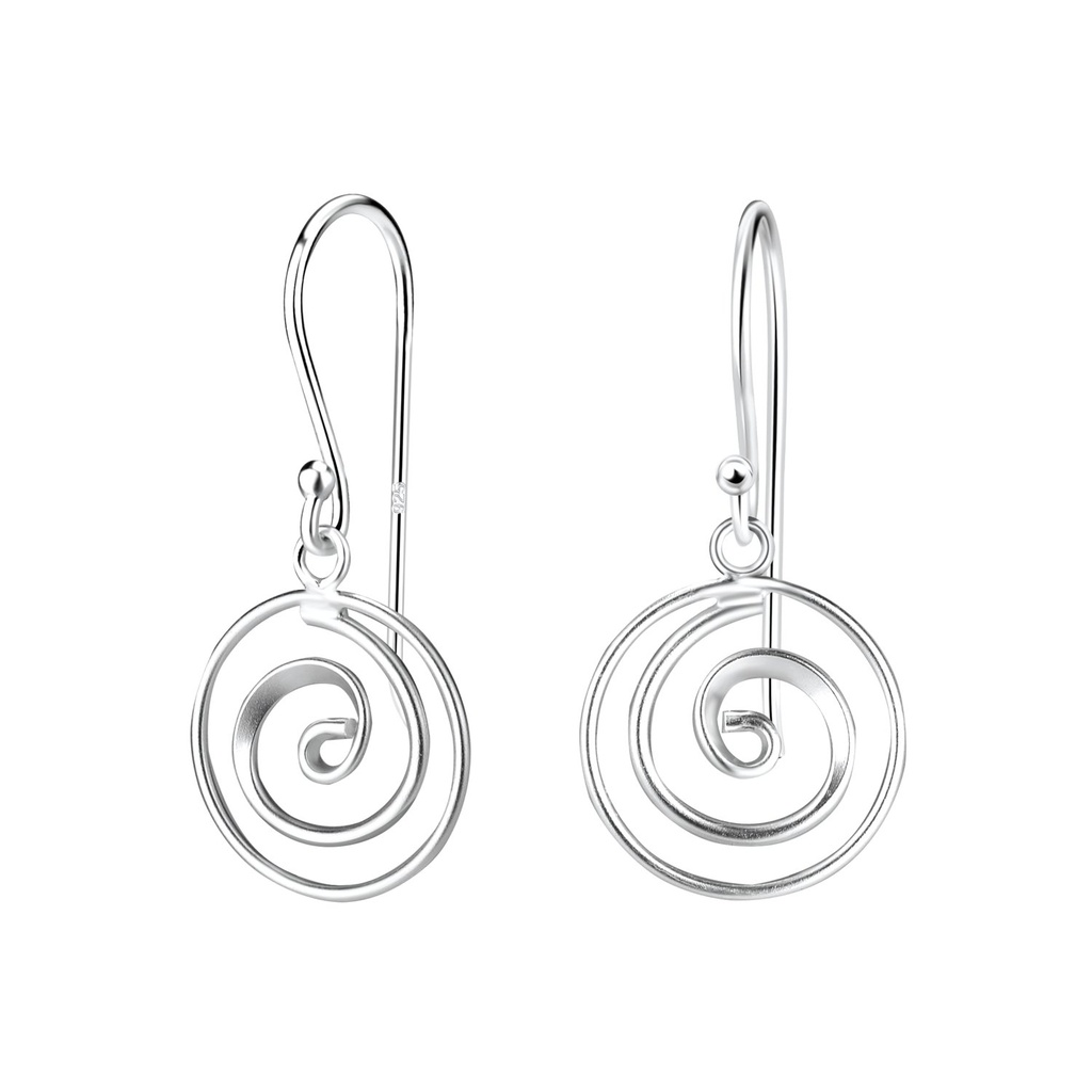Boucles d'oreilles spirale en argent