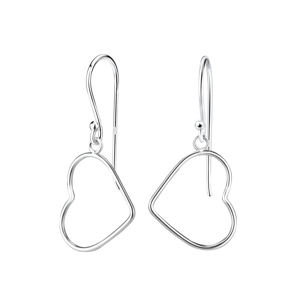 [10011216] Boucles d'oreilles cœur en argent