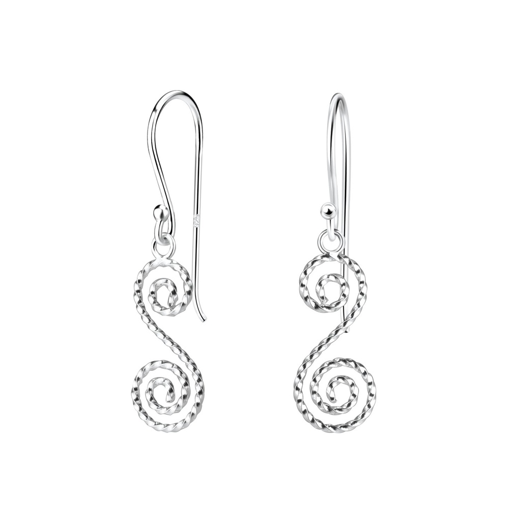 Silver Spiral Earrings