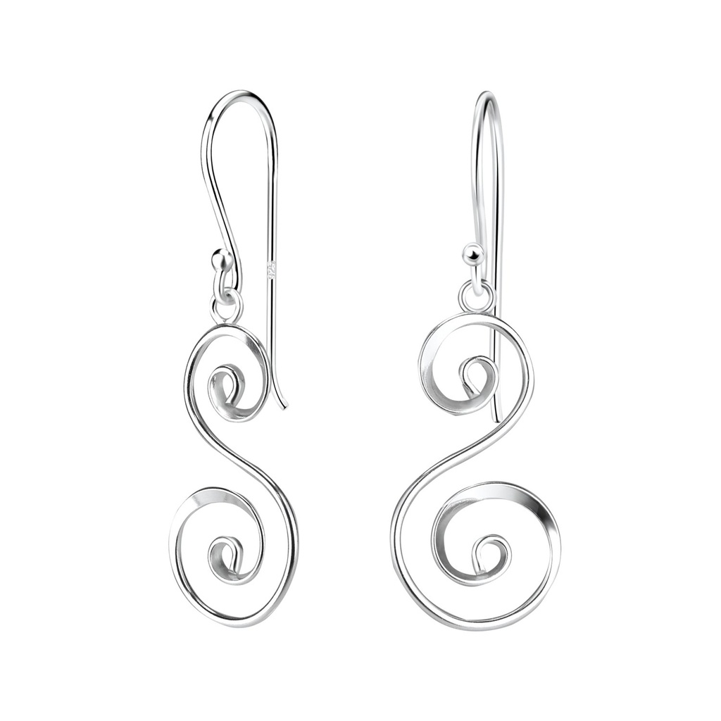 Boucles d'oreilles spirale en argent