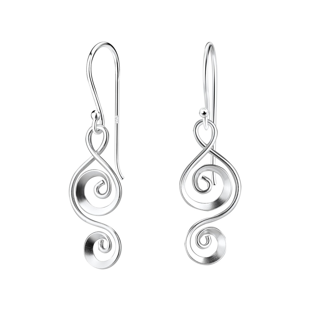 Boucles d'oreilles spirale en argent