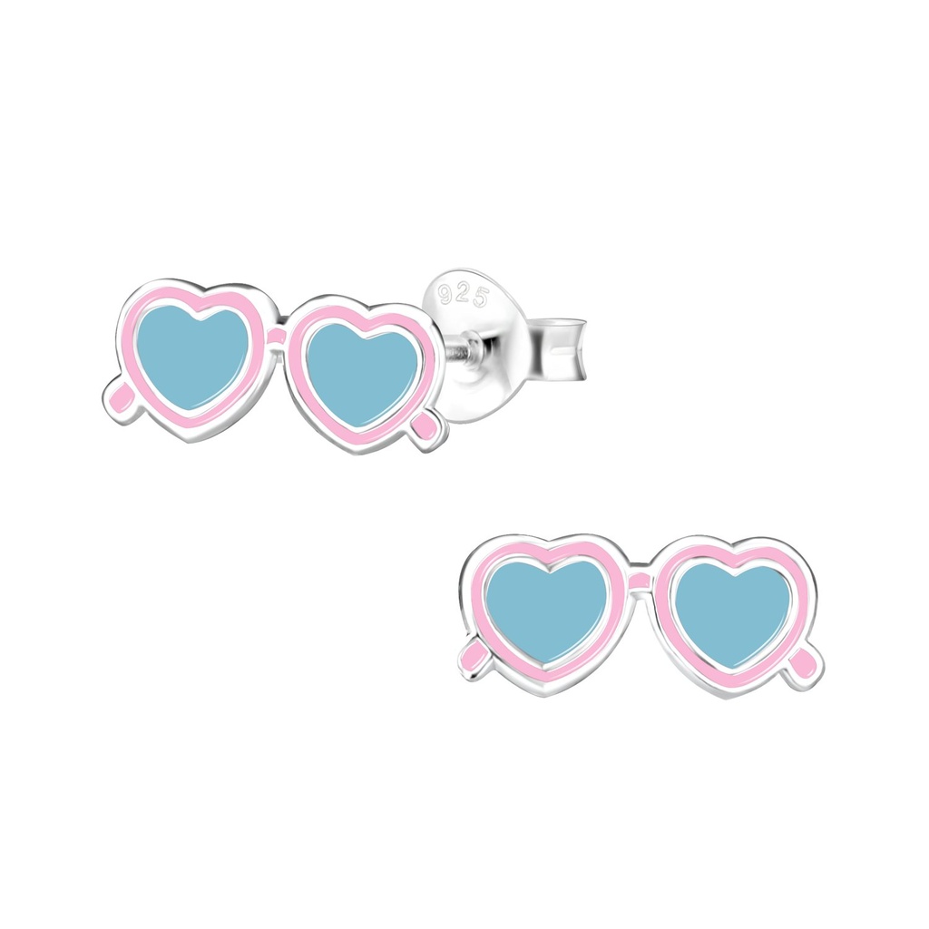 Puces d'oreilles lunettes de soleil en argent