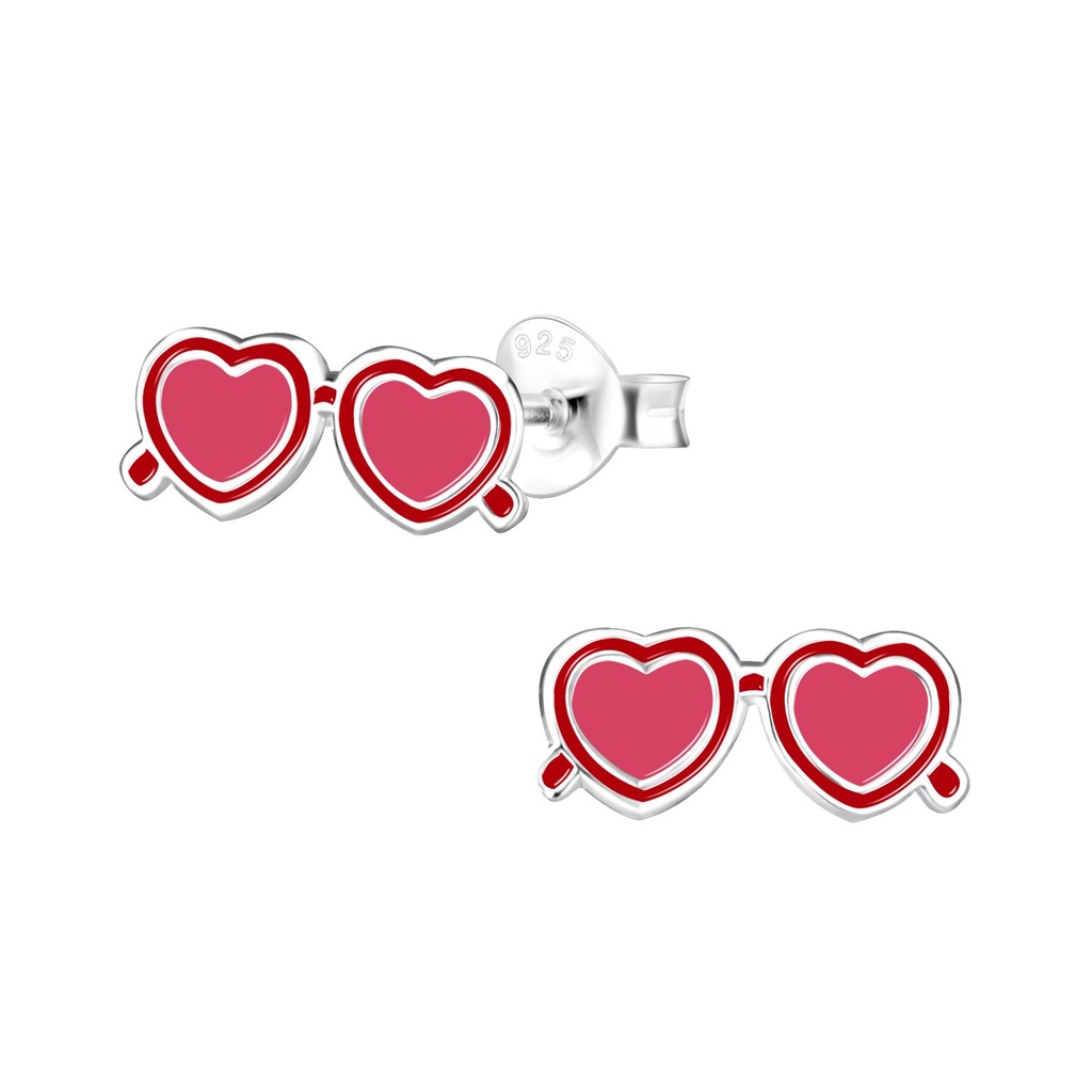 Puces d'oreilles lunettes de soleil en argent