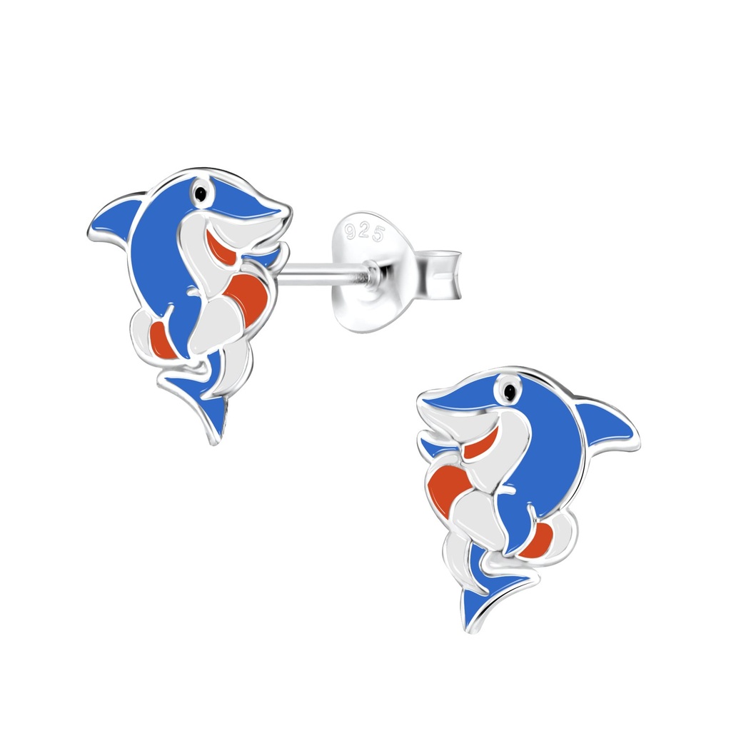 Puces d'oreilles requin en argent