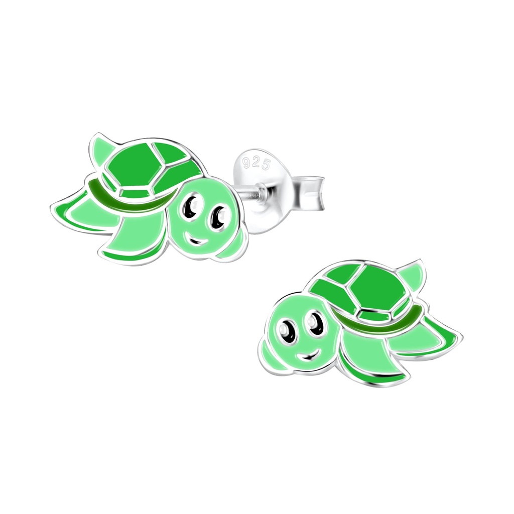 Puces d'oreilles tortue en argent