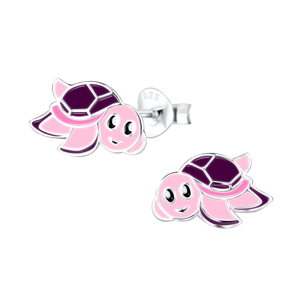 [10011580] Puces d'oreilles tortue en argent