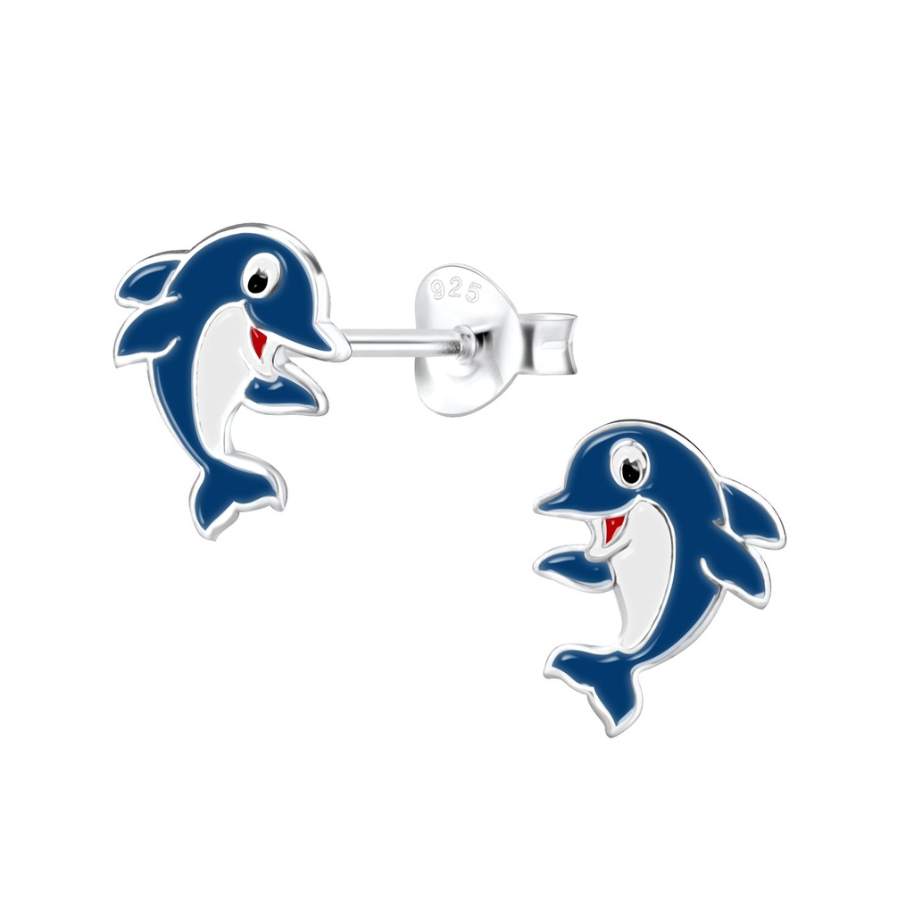 Puces d'oreilles dauphin en argent