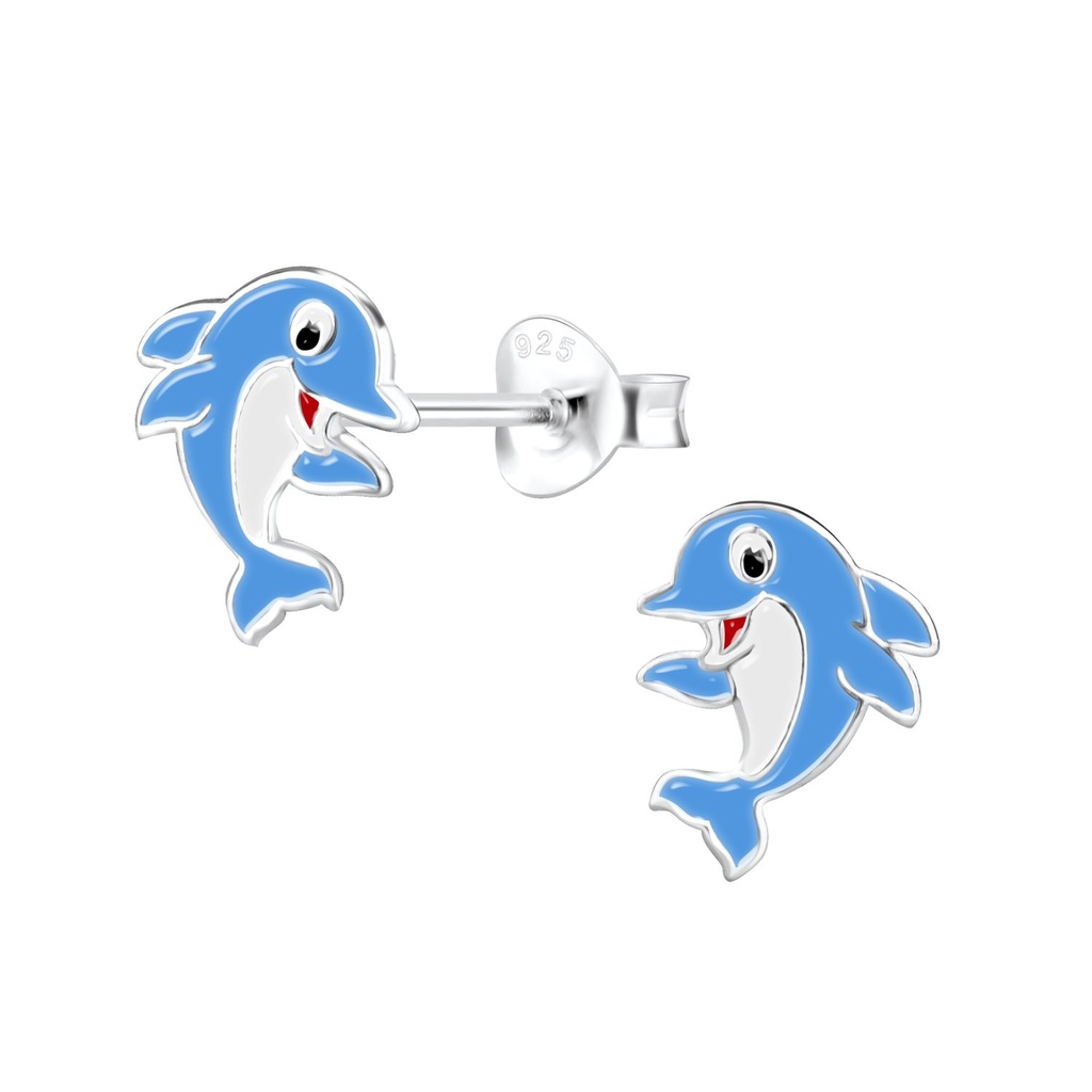 Puces d'oreilles dauphin en argent