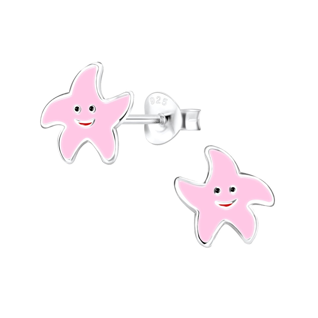 Puces d'oreilles étoile de mer en argent