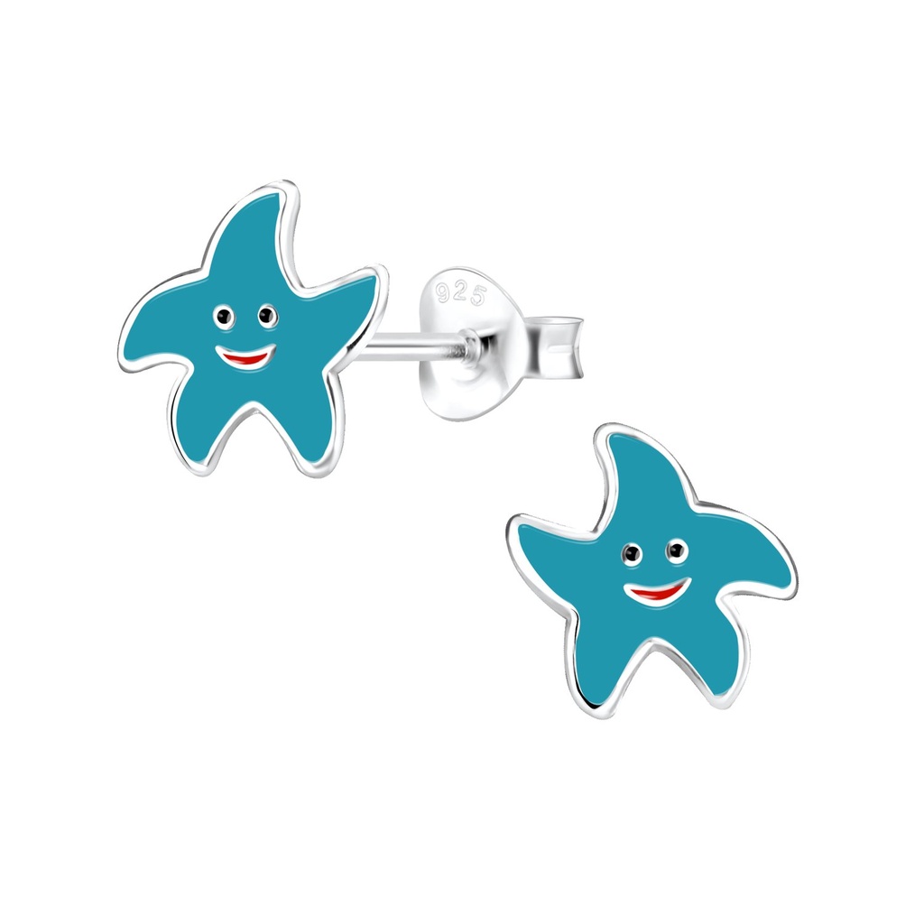 Silver Starfish Stud Earrings