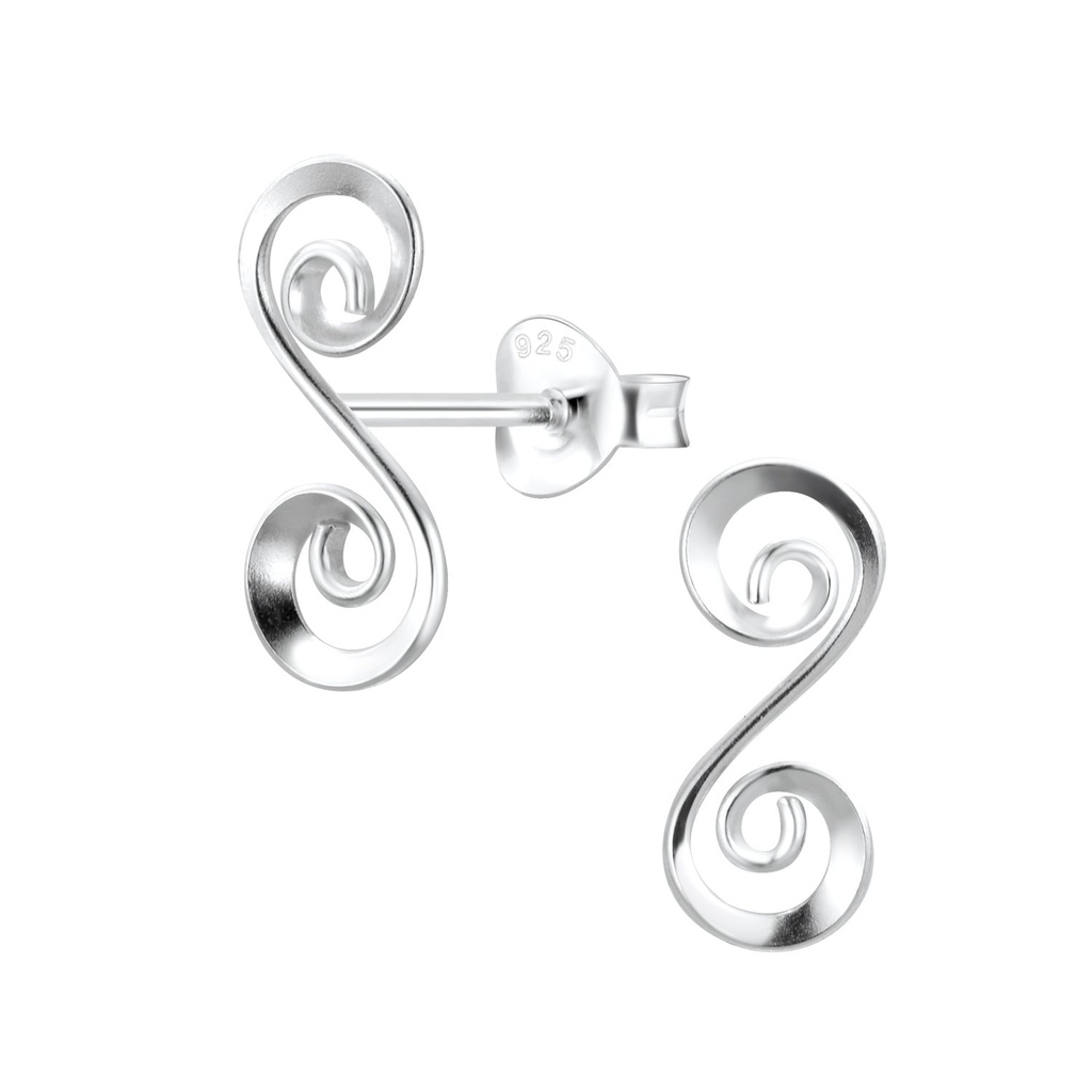 Puces d'oreilles spirale en argent