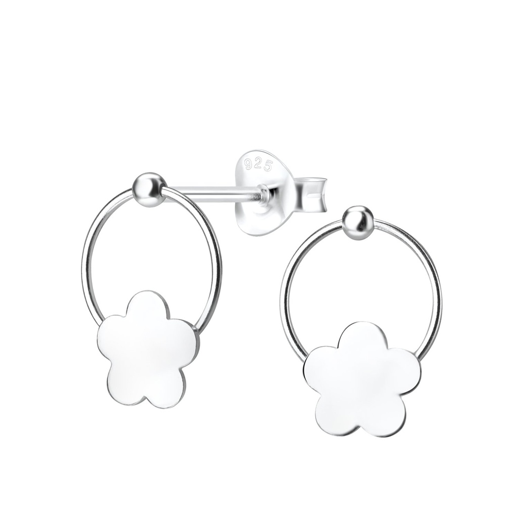 Silver Flower Stud Earrings