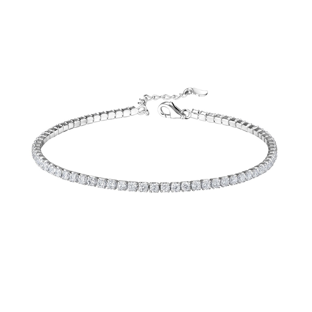 [10011599] Silver Tennis Bracelet with 2mm Cubic Zirconia