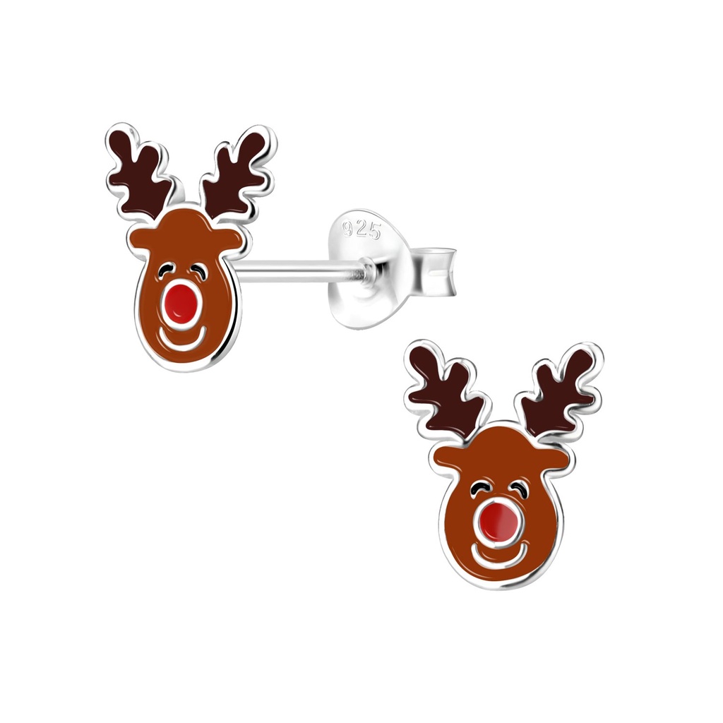 Puces d'oreilles renne en argent