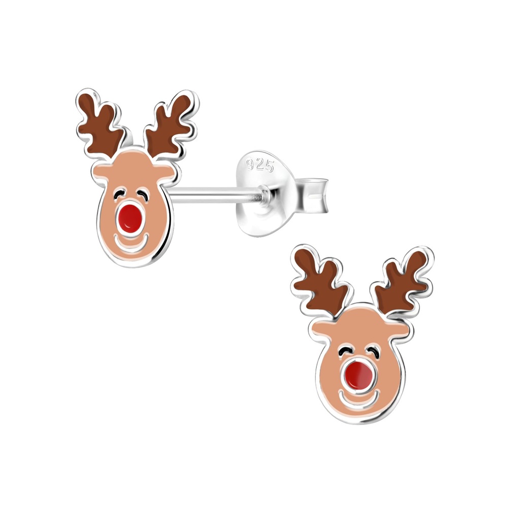 Puces d'oreilles renne en argent