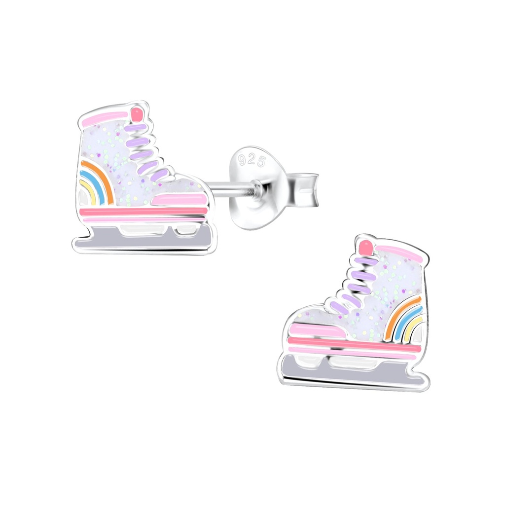 [10011614] Silver Roller Blade Stud Earrings