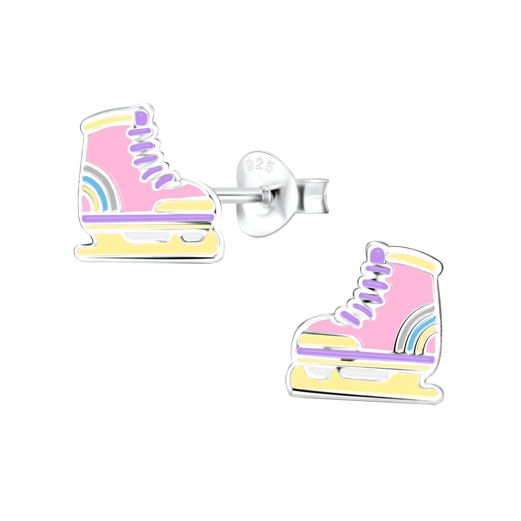 Silver Roller Blade Stud Earrings