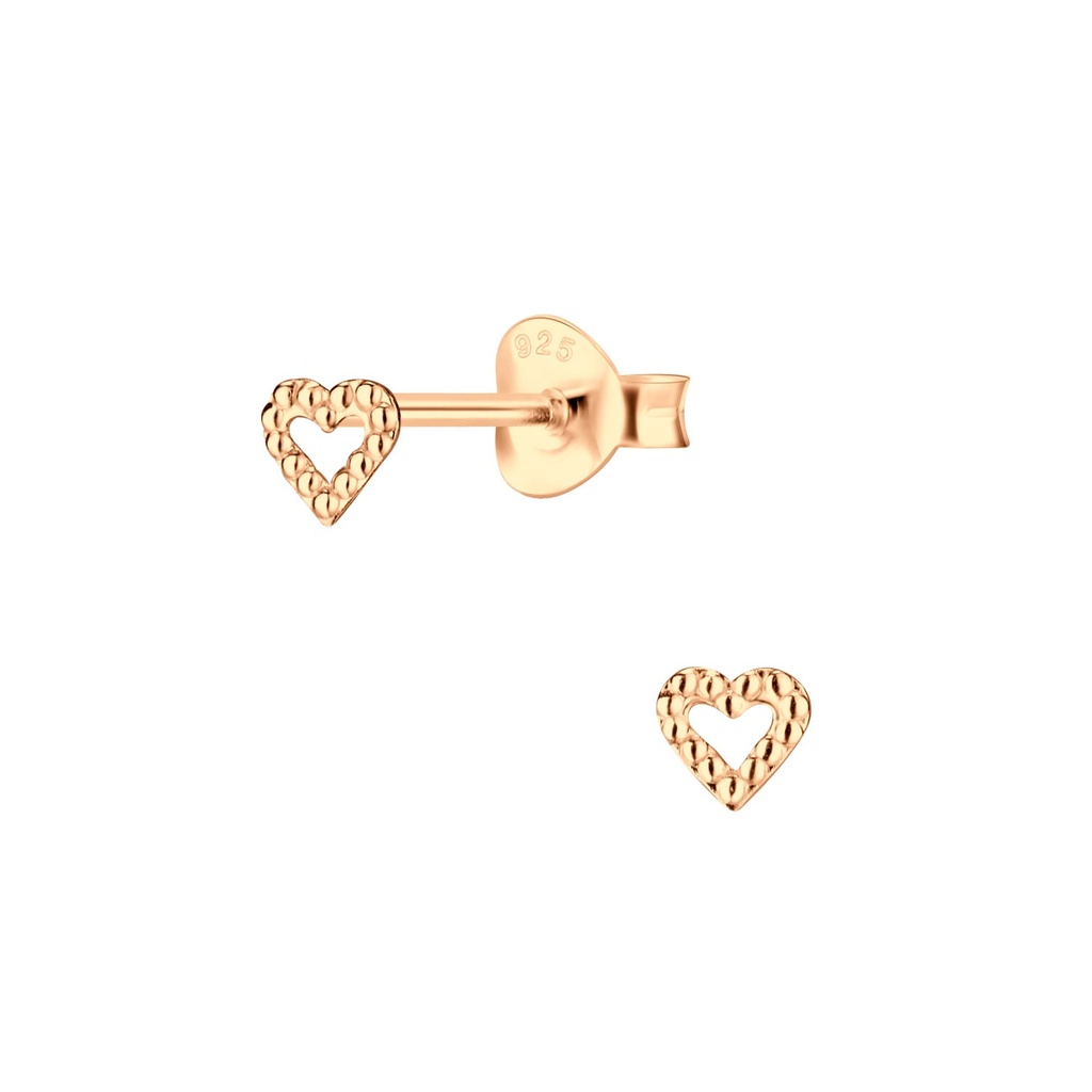 Puces d'oreilles cœur en argent