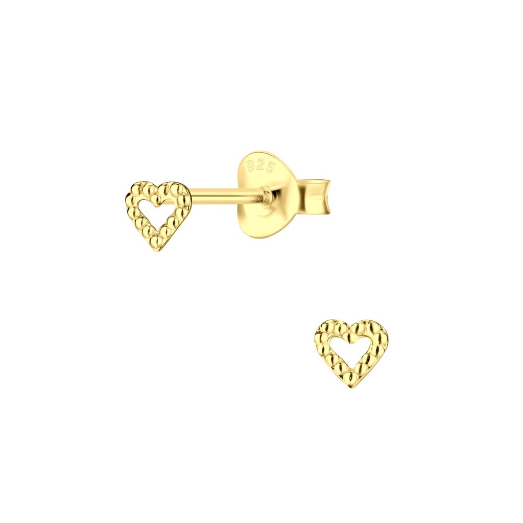 Puces d'oreilles cœur en argent