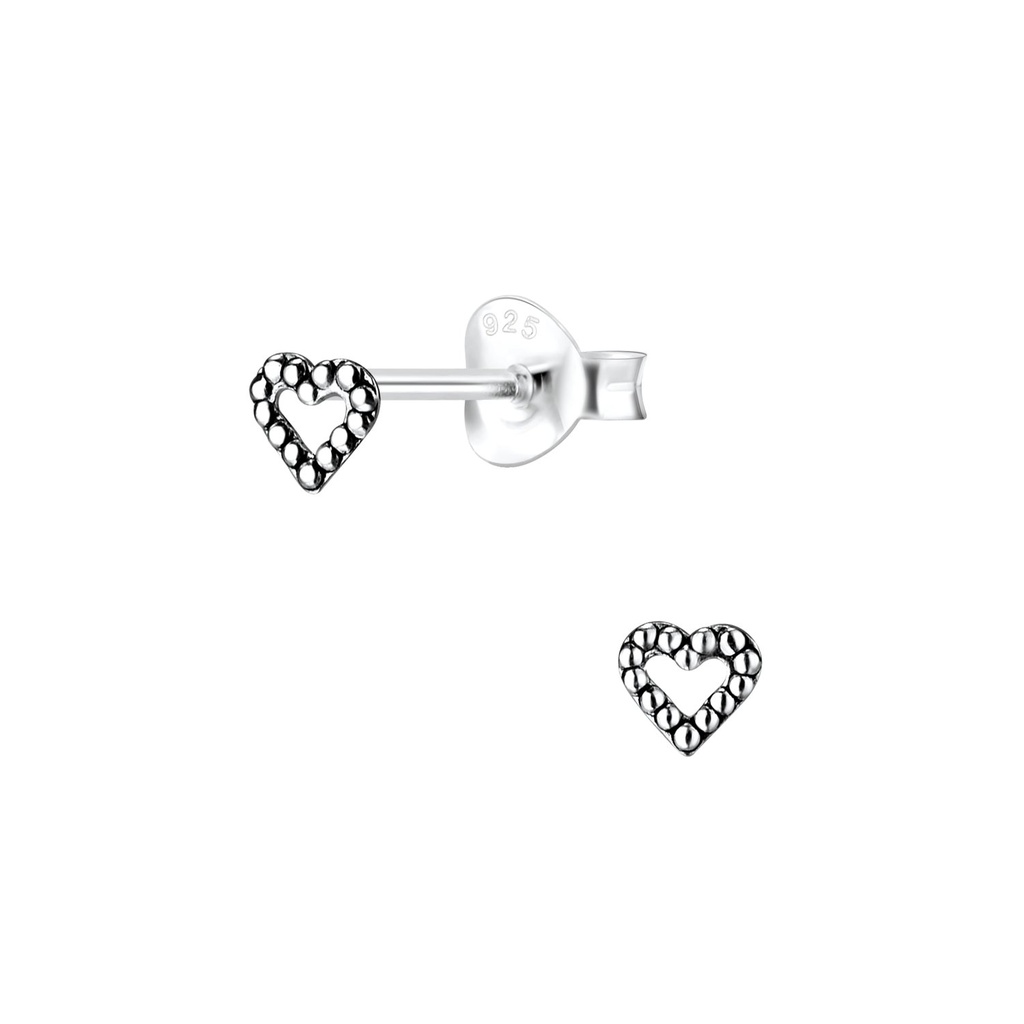 Puces d'oreilles cœur en argent