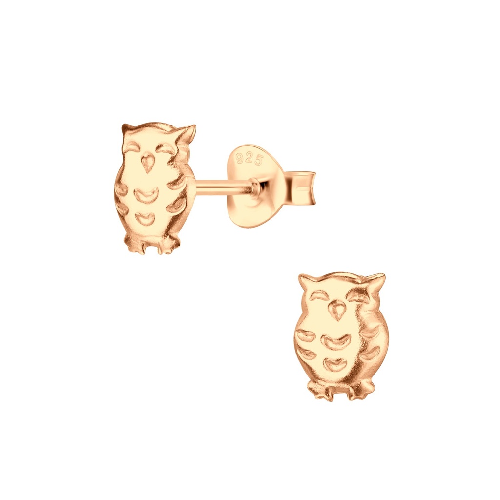Puces d'oreilles hibou en argent