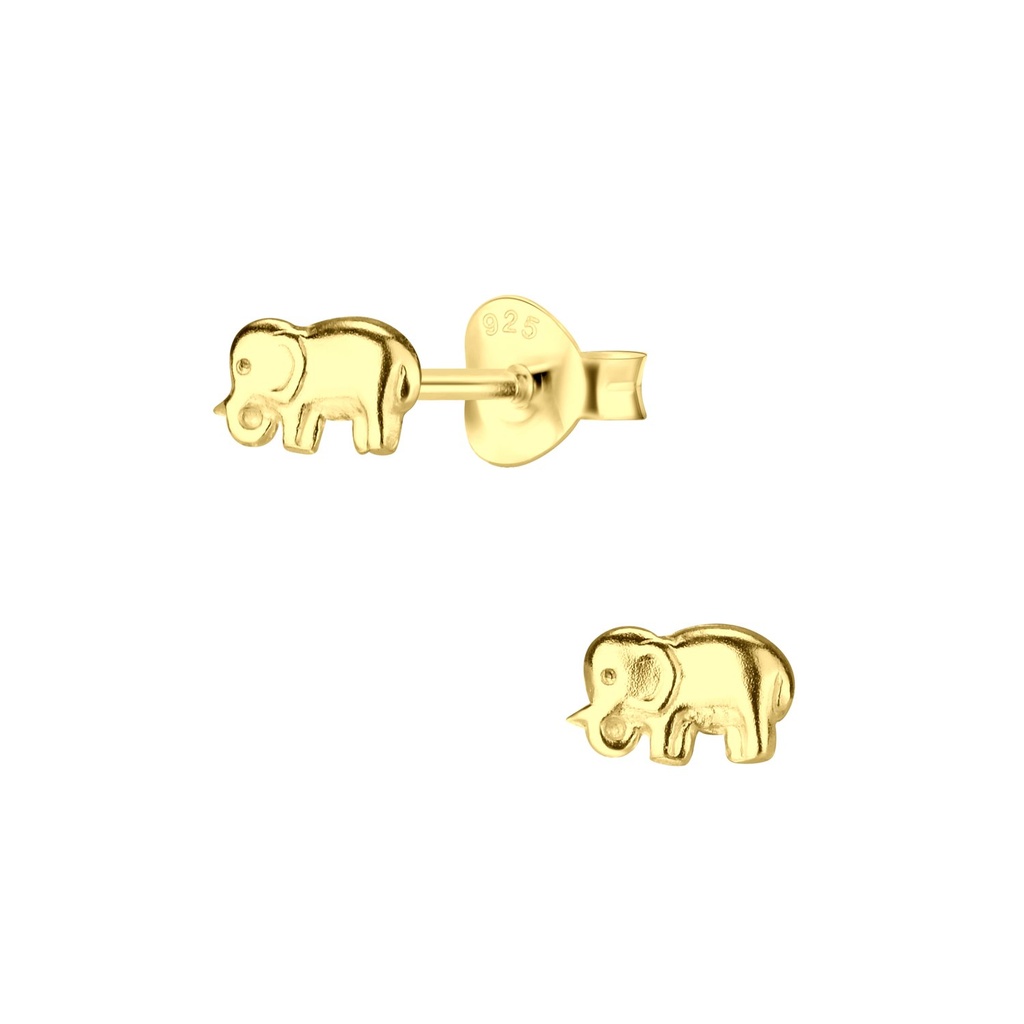 Puces d'oreilles éléphant en argent